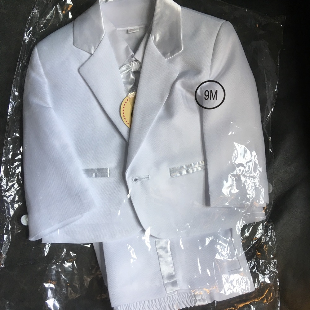 White Christening Suit